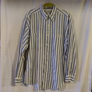 BlueNotes Women's Blue White Cotton Button Down Shirt Size XL